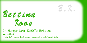 bettina koos business card